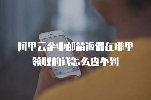 阿里云企业邮箱返佣在哪里领取的钱怎么查不到