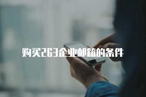 购买263企业邮箱的条件