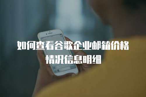 如何查看谷歌企业邮箱价格情况信息明细